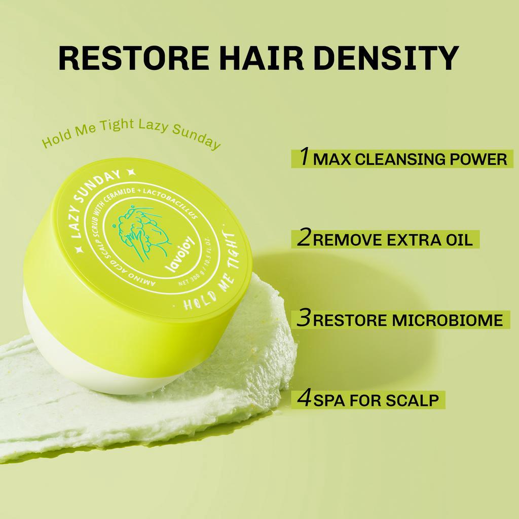 Minionshe LVJ lavojoy Hold Me Tight Scalp Scrub Lazy Sunday |  0% Silicone |  Amino Acid |  Ceramide