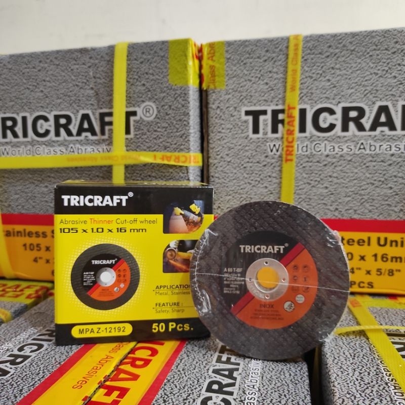 TRICRAFT MATA CUTTING 4"X 1MM MATA GERINDA POTONG BESI 4" TIPIS TRICRAFT berkualitas