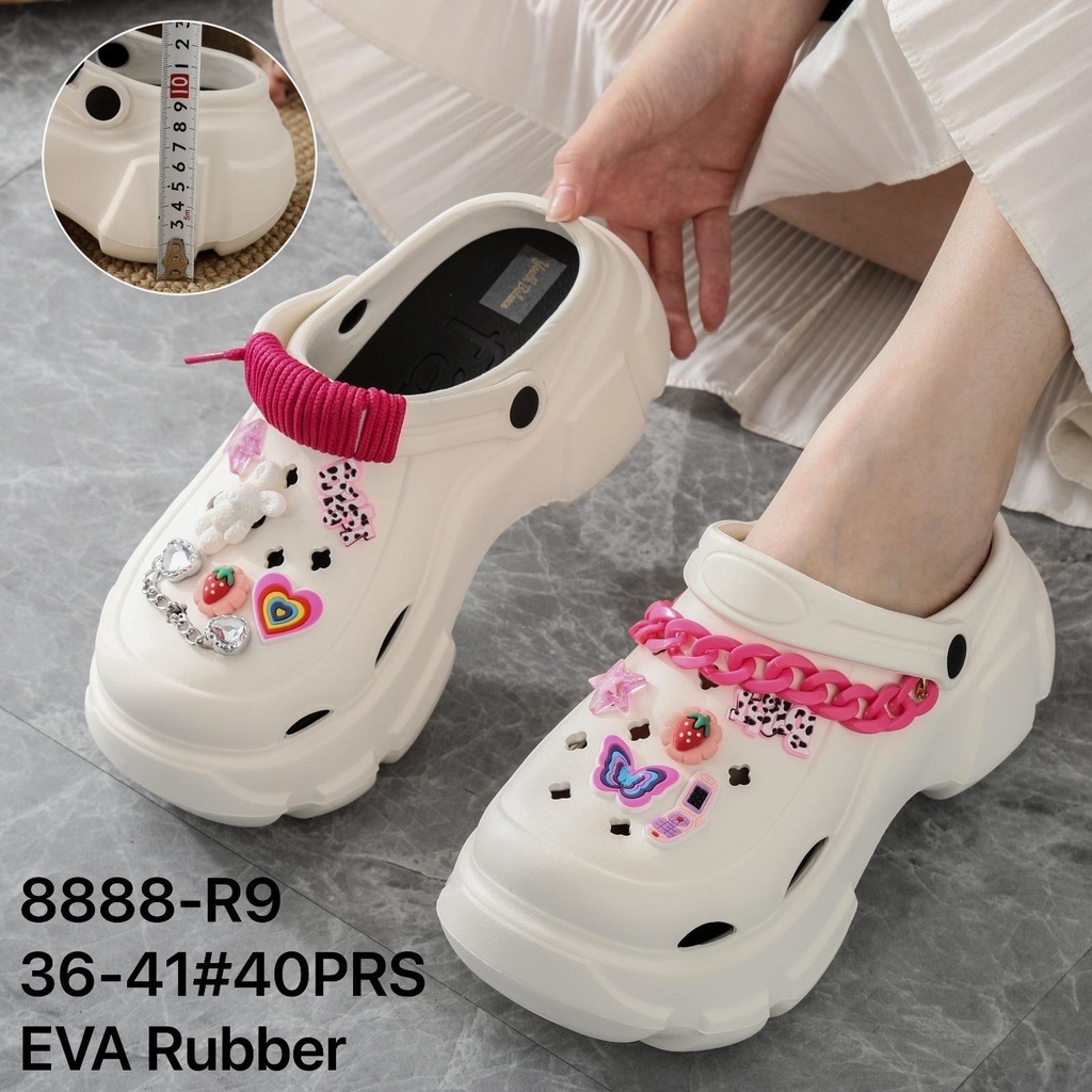 Sandal Baim Tinggi Wanita Dewasa Tinggi 7 Cm Motif Rantai Baim Lucu