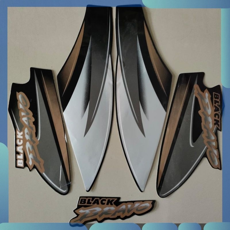 Stiker striping suzuki bravo 1996 hitam bravo jet cooled bagus