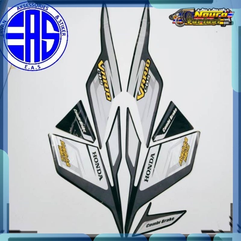 Stiker striping honda vario cbs 110 karbu 2009 hitam silver  standar  bagus