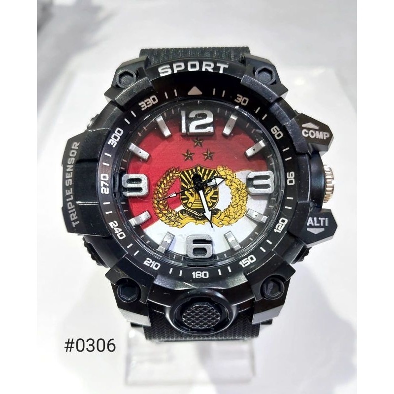 JAM TANGAN SPORT PRIA LOGO POLISI