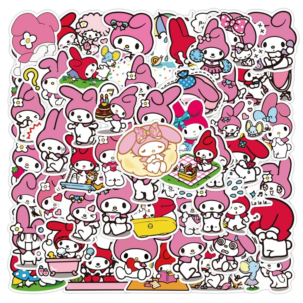 

10/30/50PCS Sanrio My Melody Stickers Cartoon Kids Toy Graffiti Decals DIY Suitcase Skateboard Notebook Phone Cute Sticker Gift