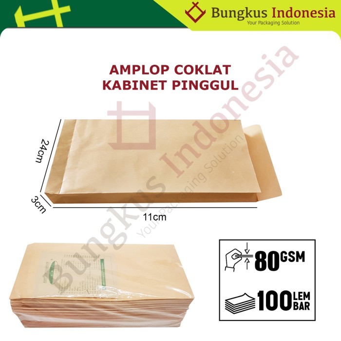 

Amplop Coklat Kabinet Pinggul 11x24cm isi 100