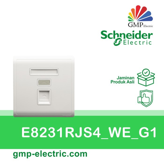 SS88 Socket Telepon (RJ11) 1G Schneider Pieno E8231RJS4_WE_G1 White