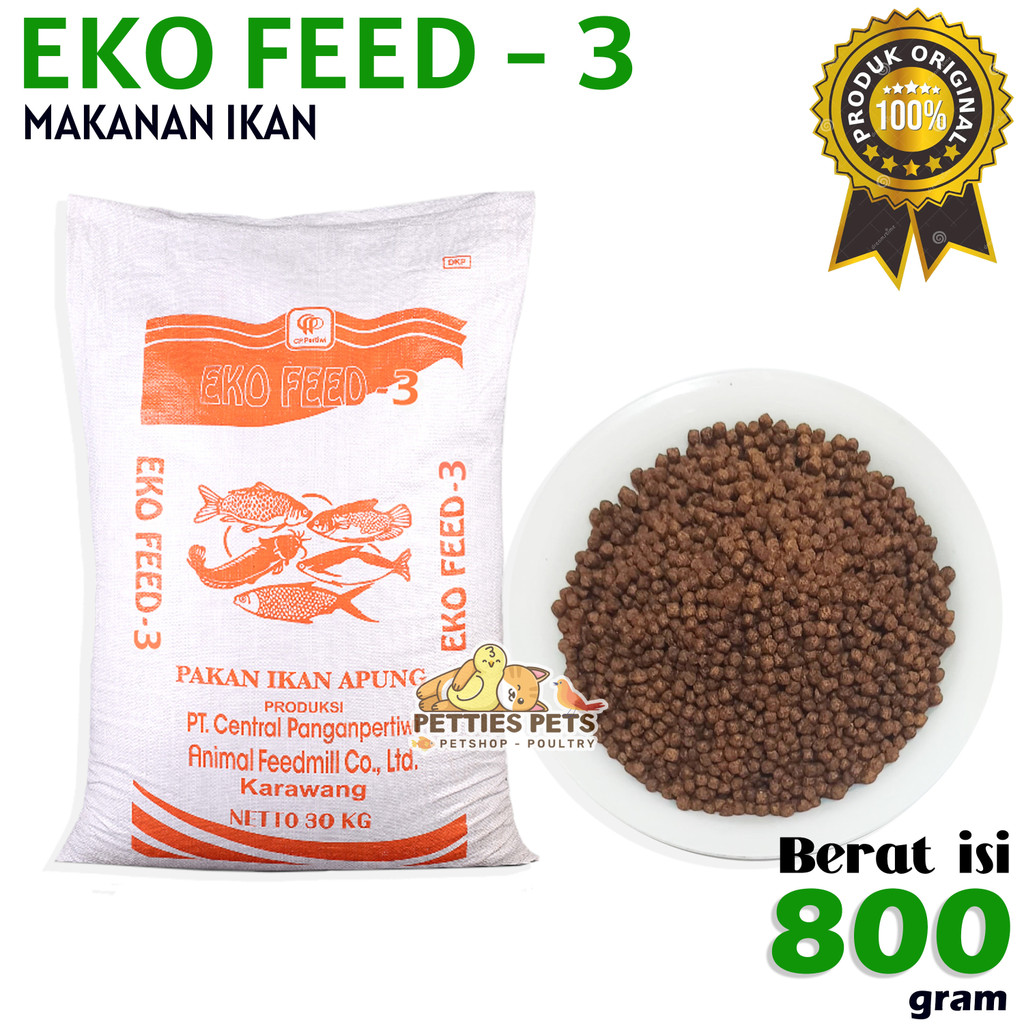 PTS Pelet Pakan Ikan Eko Feed-3 Eko Feed 3 Untuk Ikan Mas Lele Gurame Nila Bandeng