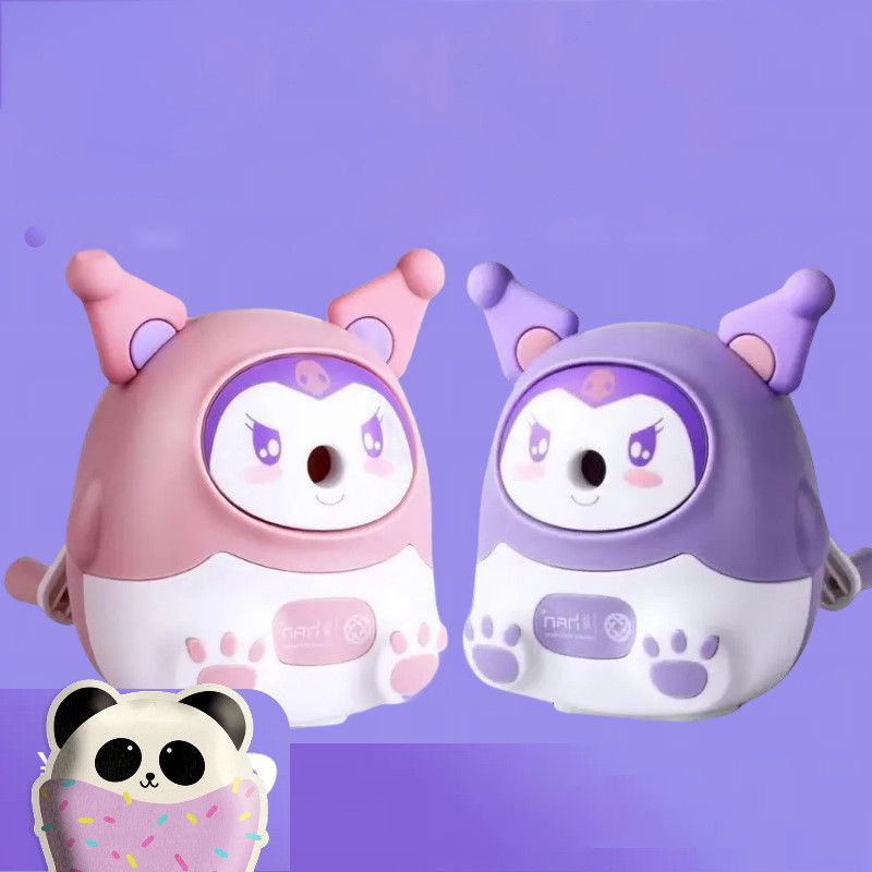 

Sanrio Pencil Sharpener Cartoon Kuromi Elementary Kawaii Students Girl Hand Crank Sharpener Kids School Supplies Stationery