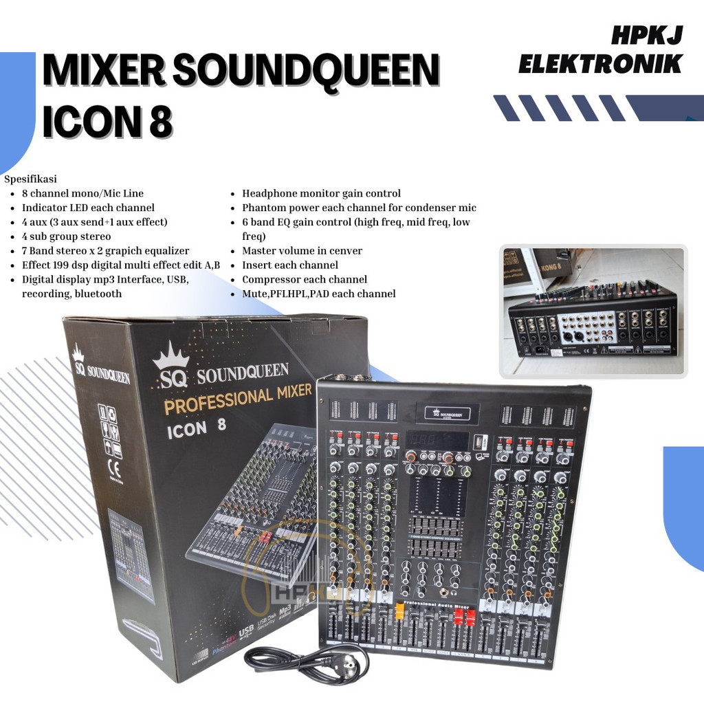 MIXER AUDIO SOUNDQUEEN ICON - 8 Mixer Soundqueen ICON 8 Channel