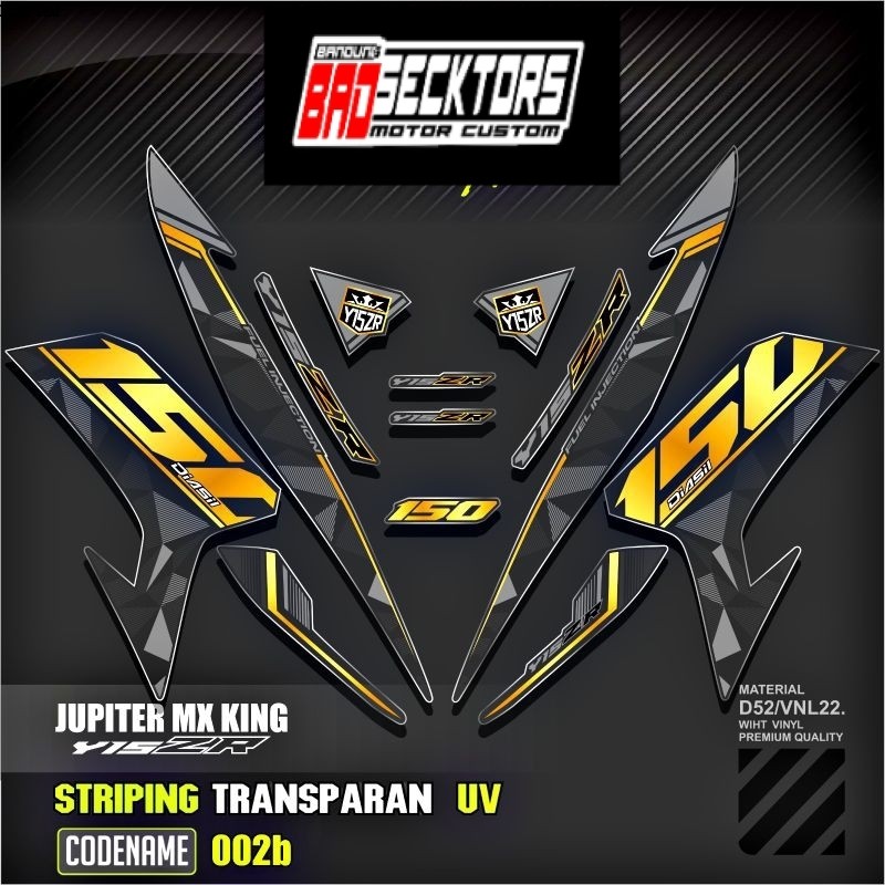 Decal Sticker Striping Variasi Transparan Uv Mx King 150 Yamaha Jupiter Mx King 150 Y15ZR Y16ZR SNIP