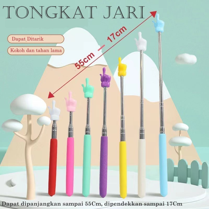 

Tongkat Penunjuk Papan Tulis Bentuk Jari Teleskopik Alat Bantu Mengajar Untuk Kantor Pelajar Guru