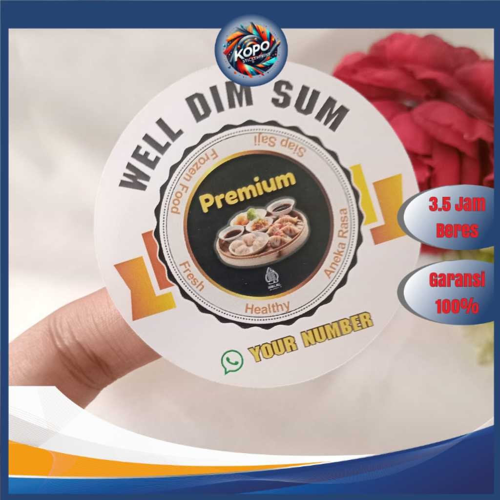 

KOPO 2-4 Sticker Label Bulat Dimsum Stiker Makanan Free Desain Dimsum Custom Chromo Uk.Kecil
