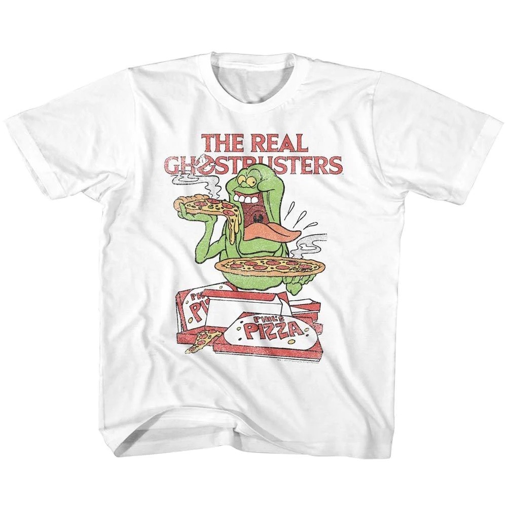 KAOS DEWASA Ghostbusters Slimer And Pizza Kids Childrens T-shirt