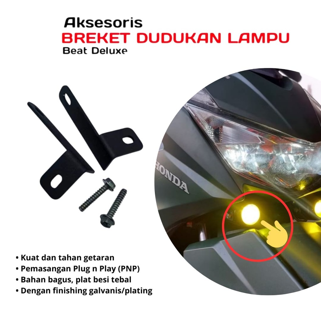 COD Breket Foglamp Beat Deluxe | Bracket Breket Dudukan Lampu Tembak D2 Laser Beat Deluxe Beat New B