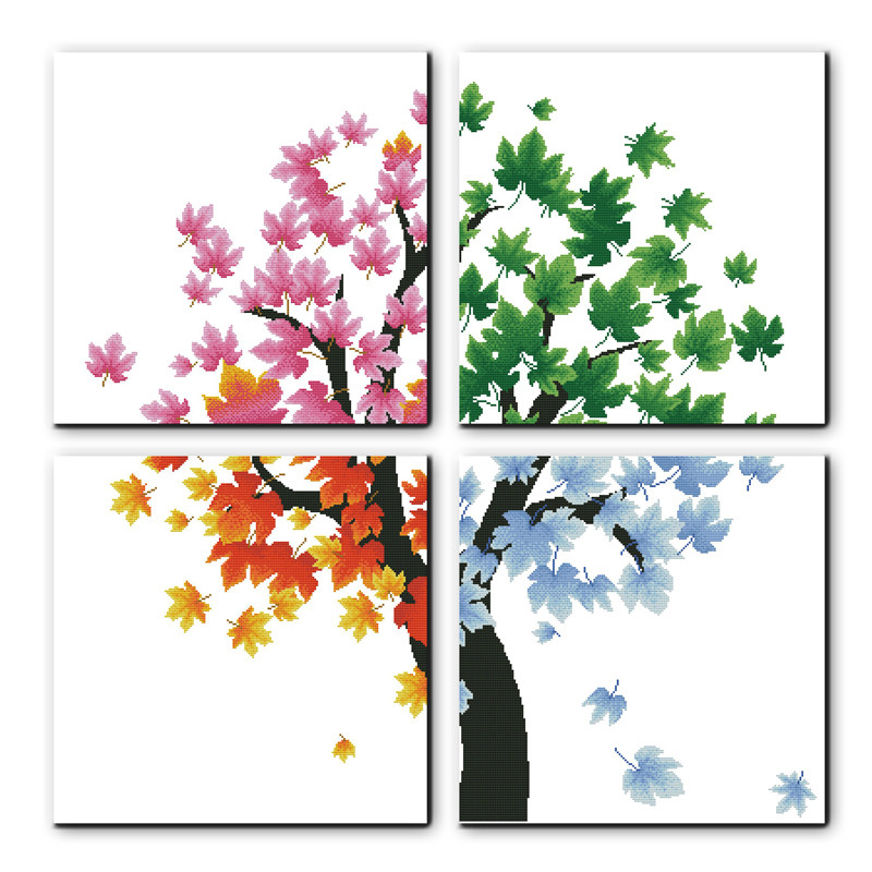 

Seasons of life cross stitch kit flower 18ct 14ct 11ct count printed canvas stitching embroidery DIY handmade needlework
