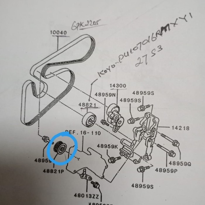 Tensioner Pully Fan belt Ven Belt Mitsubishi Outlander