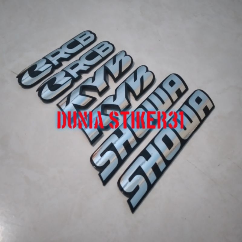 EMBLEM SHOCK DEPAN MOTOR RCB KYB SHOWA REAL