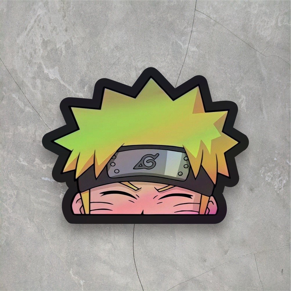 Sticker Anime Hologram Naruto sticker Case Laptop & Hp Ukuran 7 cm