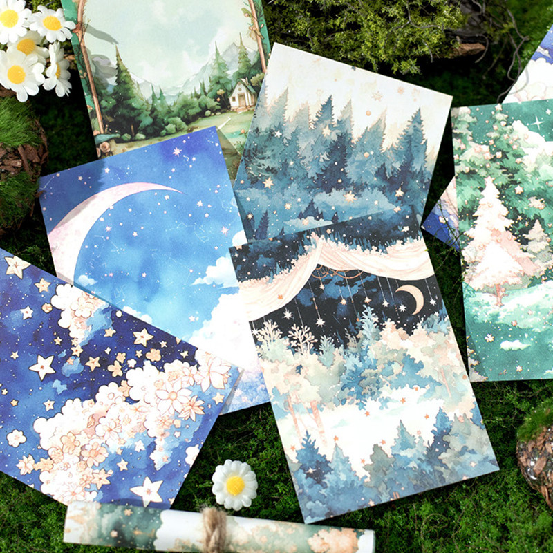 

5Style 30Pcs/bag Fairytale Wonderland Department Material Paper DIY Decoration Handbook Scrapbook Envelope Card Glasses Diary