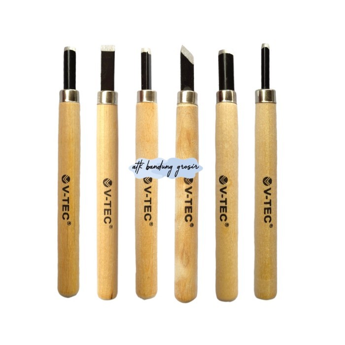 

V-Tec Wood Carving Chisels Set 6 / Vtec Pisau Ukir Kayu Set 6