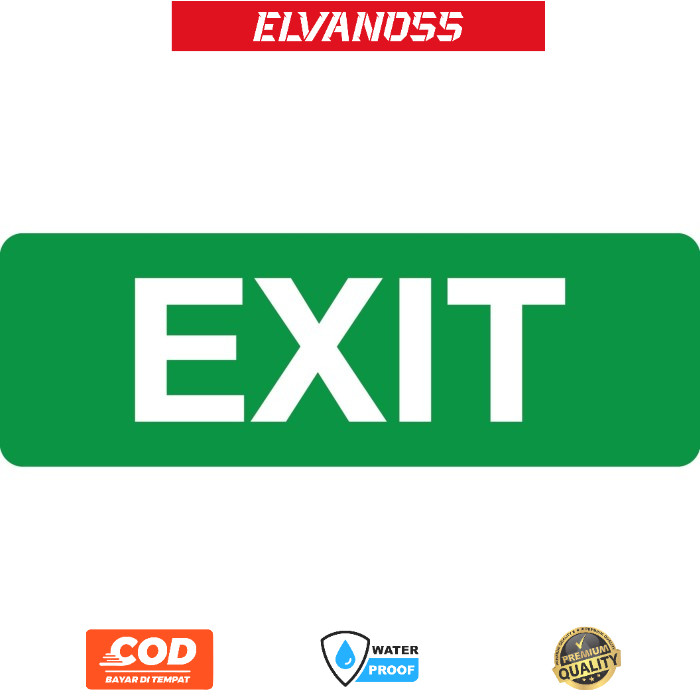 

STIKER RAMBU EXIT / KELUAR - 10X30CM SIGNAGE FREE CUSTOM DESAIN STICKER
