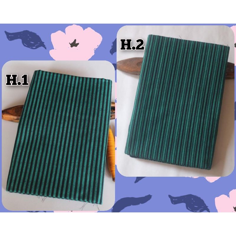 LURIK Kain Lurik Hijau Hitam garis Kecil