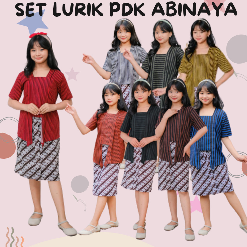 LURIK KEBAYA LURIK SET ABINAYA KEBAYA ANAK PEREMPUAN LENGAN PENDEK ROK PENDEK