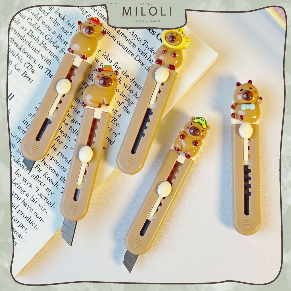 

[MILOLI] 1Pcs Mini Cutter CUTE CAPYBARA Portable Cute Cutter Kecil Knife Mini - F0316