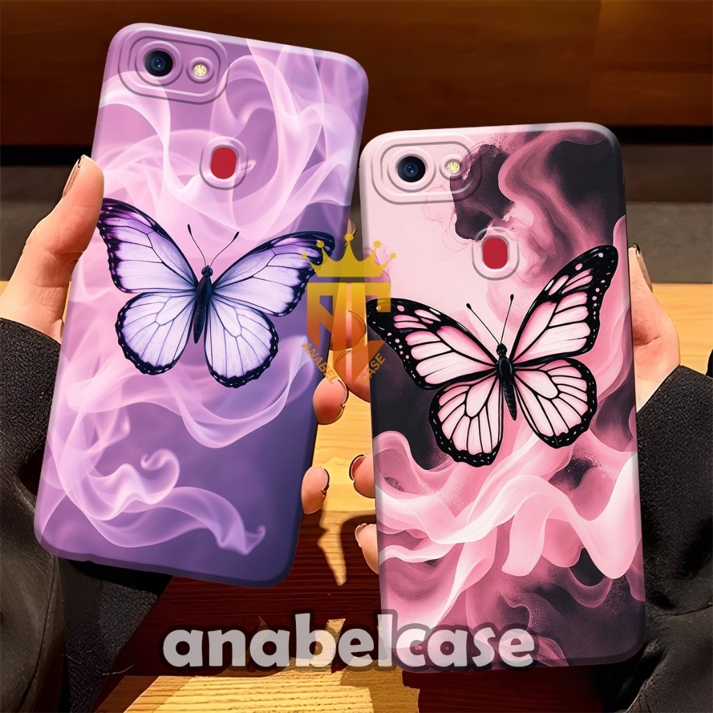 Case OPPO F5 F5 YOUTH F9 F9 PRO REALME 2 REALME 2 PRO Fashion Case Terbaru Motif Kupu - Kupu Cantik 