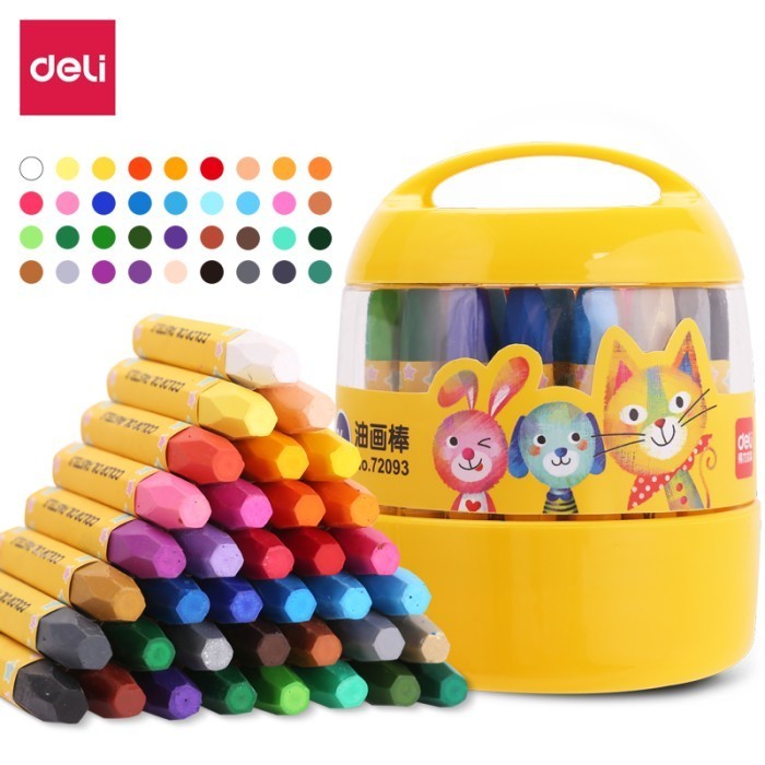

BOBOMART X Deli 12/24 Warna Oil Pastel Desain Barrel Mudah Diambil 7209X - 36 color 72093
