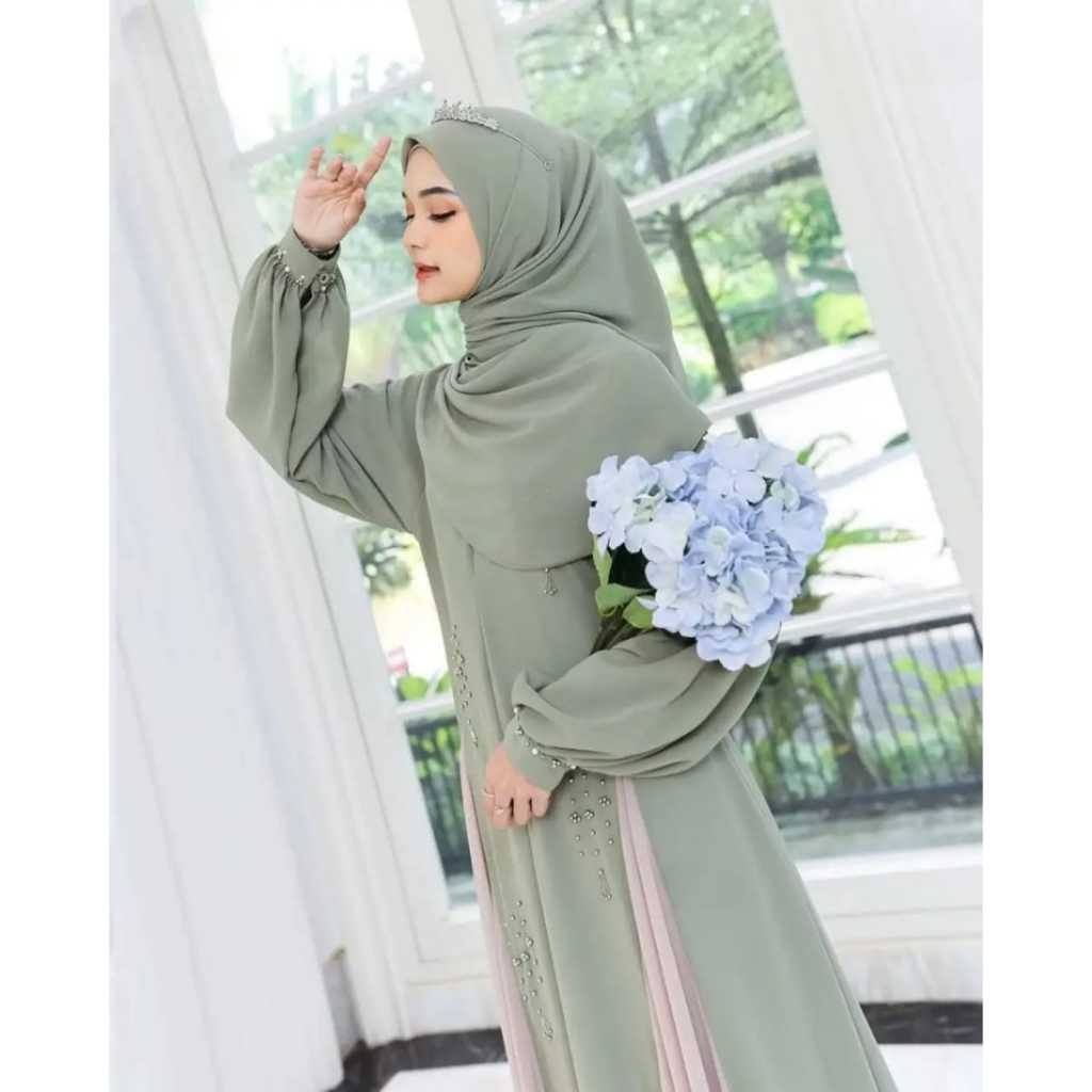 HANUM ABAYA DRESS MUSLIM MODERN DRESS KONDANGAN DRESS PESTA DRESS SERAGAMAN
