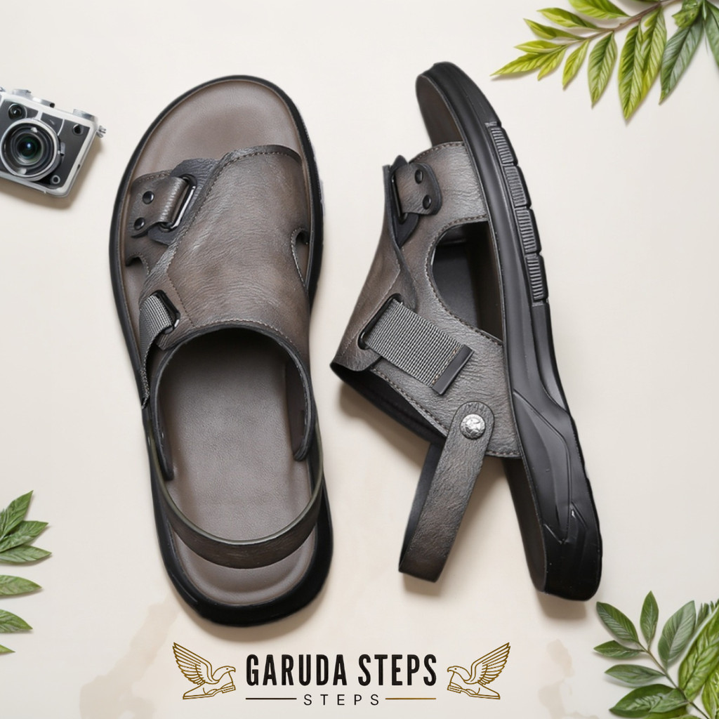 COD Sepatu pria, sendal pria kulit asli yang sederhana dan elegan