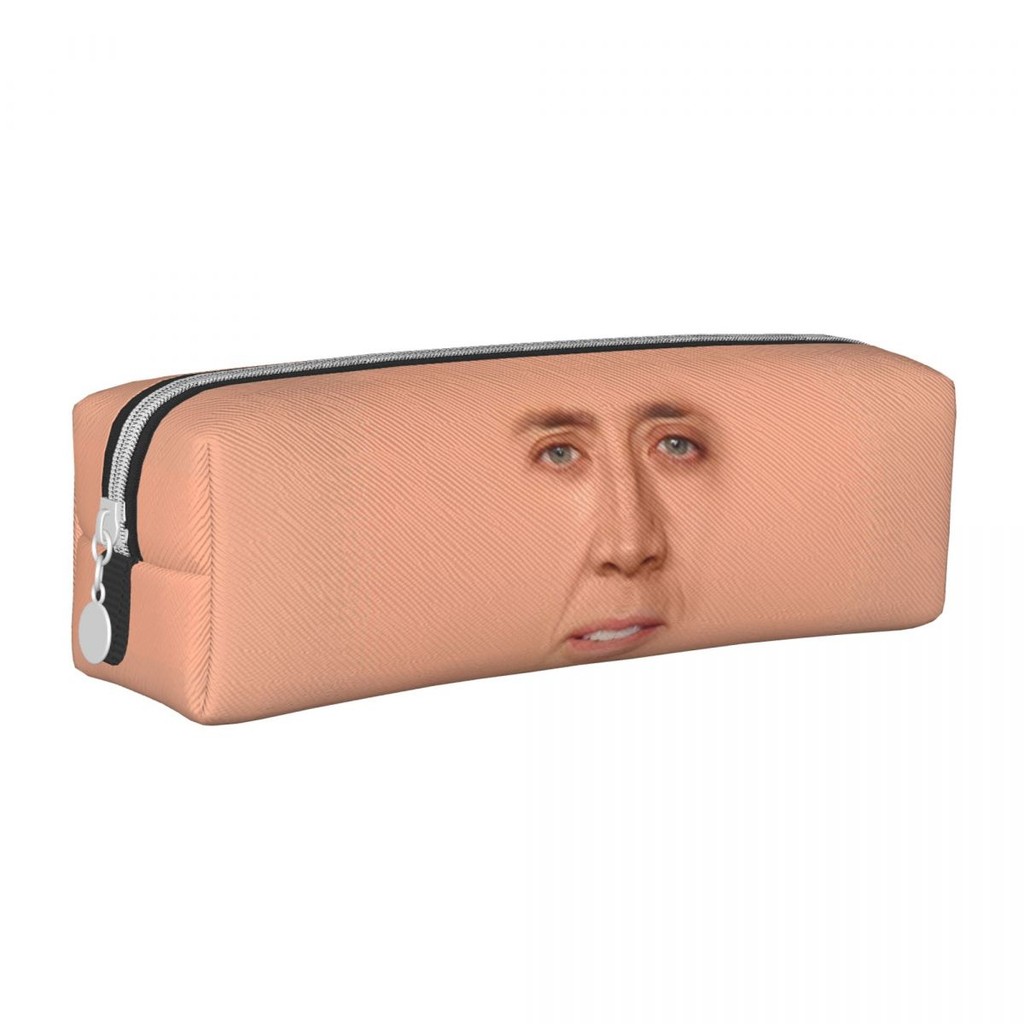 

Fun Nicolas Cage Face Pencil Cases Pencil Pouch Pen for Student Large Storage Bag Students School Gift Accessories