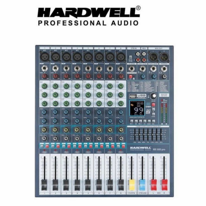 Mixer 8 channel professional hardwell mx 800 pro mx800pro