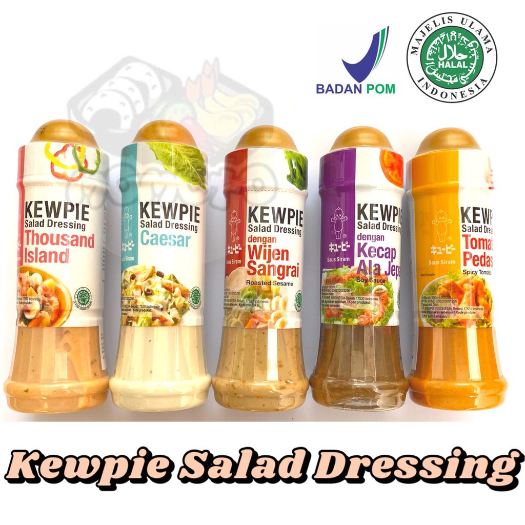 

KEWPIE SALAD DRESSING SAUS SIRAM 200 ML WIJEN SANGRAI CAESAR THOUSAND ISLAND SOY SAUCE SPICY TOMATO