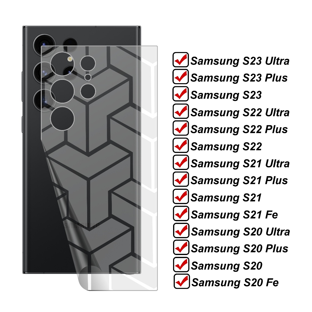 Skin Carbon Samsung Galaxy S23 S22 S21 S20 Ultra Plus 5G Garskin Transformers Pelindung Belakang Han
