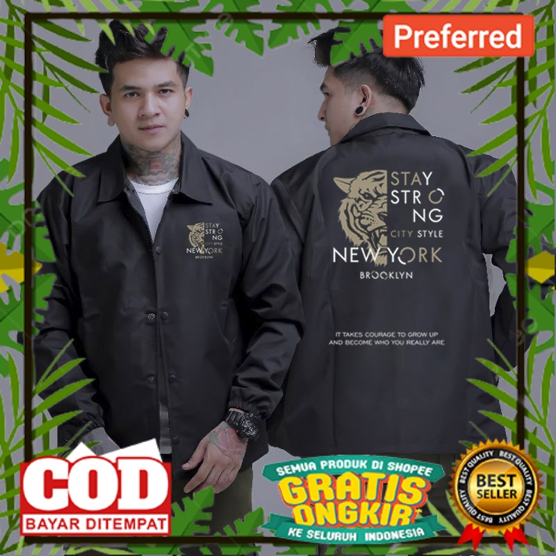 OOTD KEREN JAKET TRENDY 2023 /Jaket Coach Erigo Pria Apparel Tiger Hitam Parasut Remaja Kekinian Ant