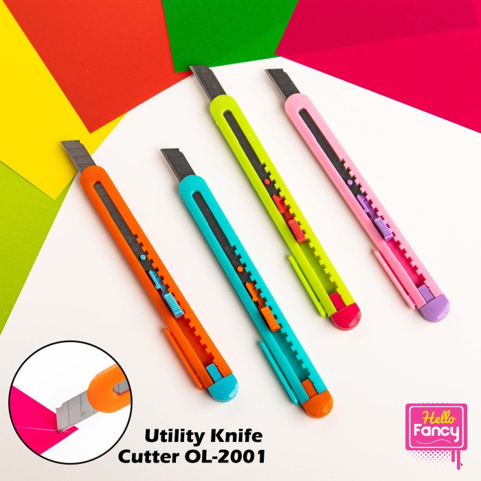 

Utility Knife Cutter Blade / Kater / Cutter Warna Retractable Blade - OL-2001