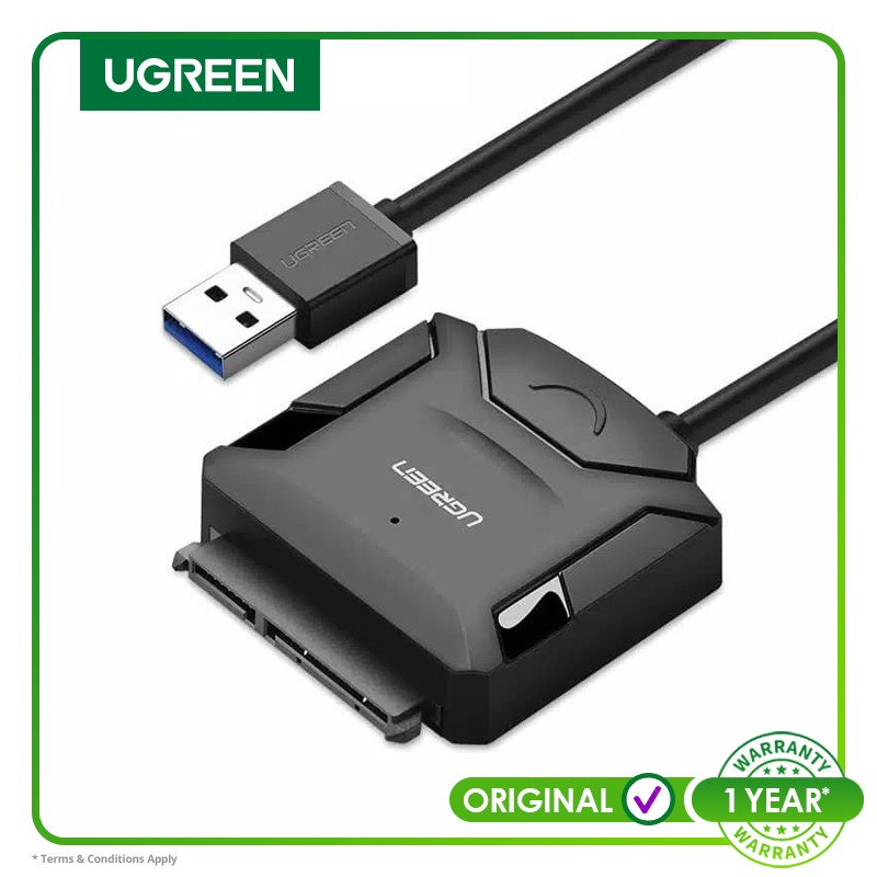 Ugreen USB3.0 to SATA Hard Drive Converter Cable BLACK-20611