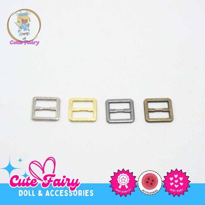 Gesper buckle mini 6 mm Kepala sabuk kecil baju tas boneka DIY doll - Coklat antik Mainan Anak