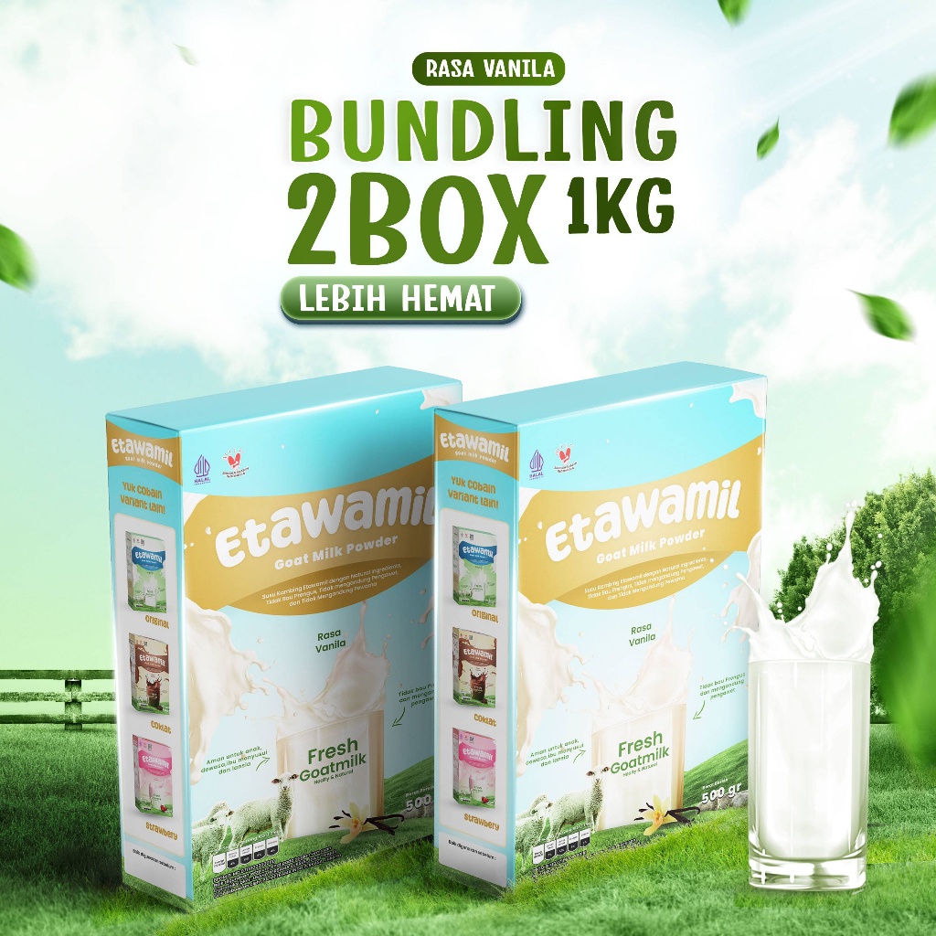 

[ AV - ETAWAMIL ] Susu Kambing Etawa Bubuk - Rasa Vanila Enak Sehat Halal BPOM 1000 gram 1 KG