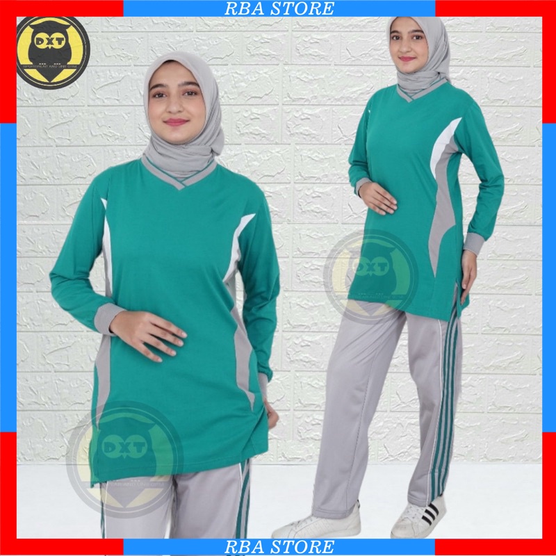 PROMO TERBAIK UNTUK ANDA // Baju Senam Wanita Setelan Muslimah / Kaos Olahraga 1 Set Wanita Stelan T