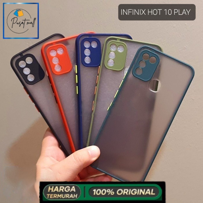 INFINIX HOT 10 PLAY SOFT CASE MATTE COLORED FROSTED - Hitam
