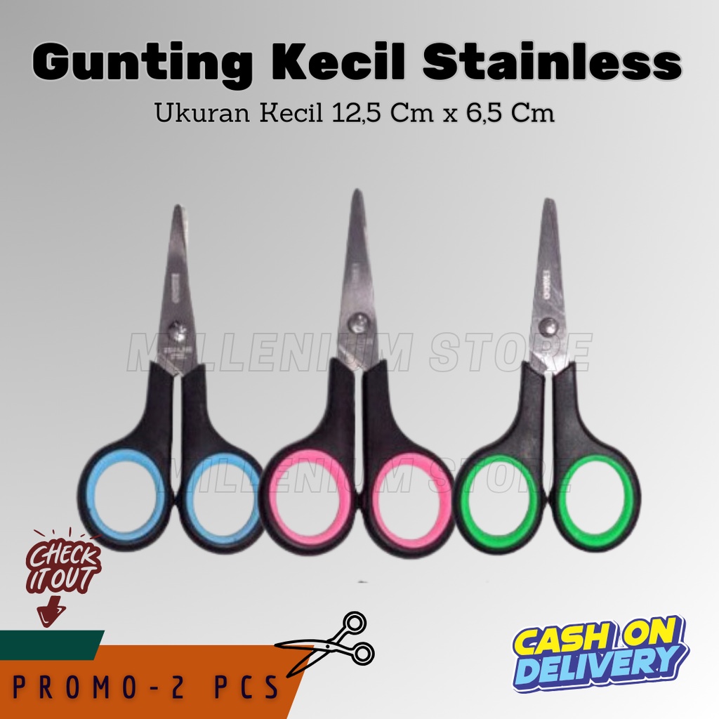 

( BISA COD ) Promo 2 Pcs Gunting Kertas Stainless Ukuran Kecil Tajam Dan Tidak Mudah Mintul / Gunting Emigo No.845-Bc / Gunting Serbaguna / 12,5 Cm x 6,5 Cm / Toko1_Gemilang