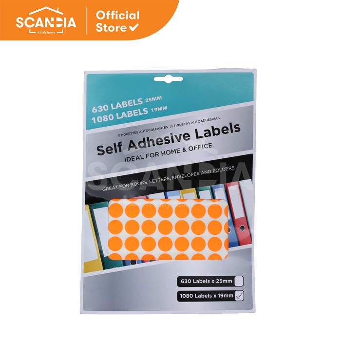 

SCANDIA Label Labels Neon Round Sizes Orange (SL0032)