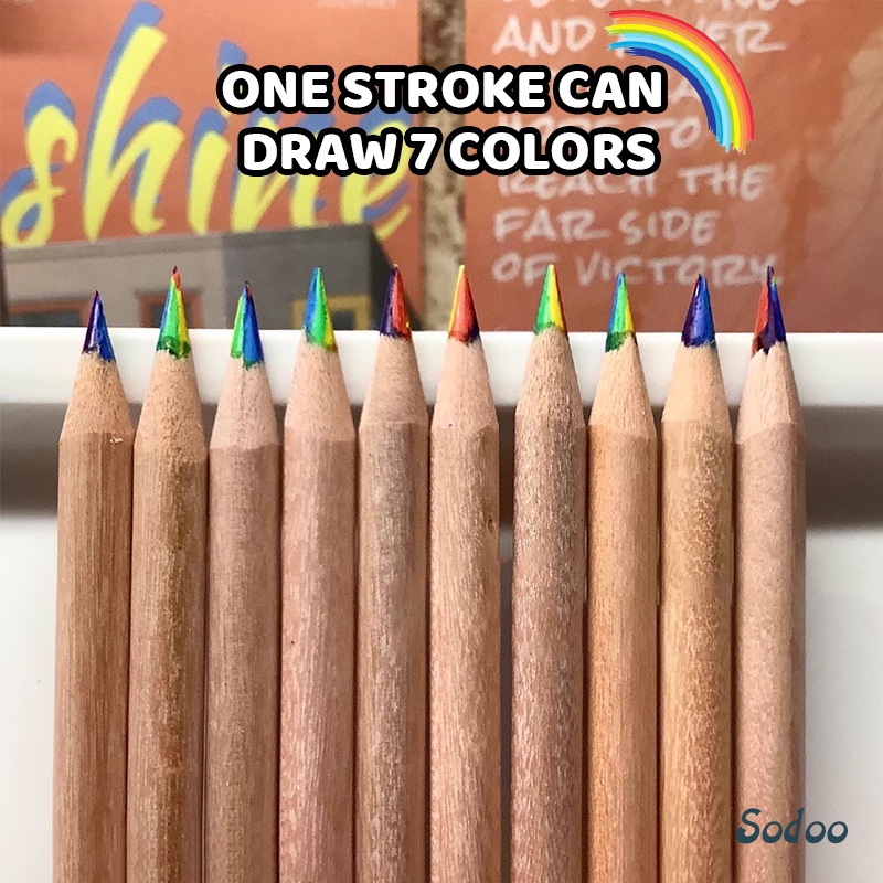 

Pensil Pelangi Inti Multi Warna Pensil Warna Gradien Alat Tulis Pensil Kreatif - SO