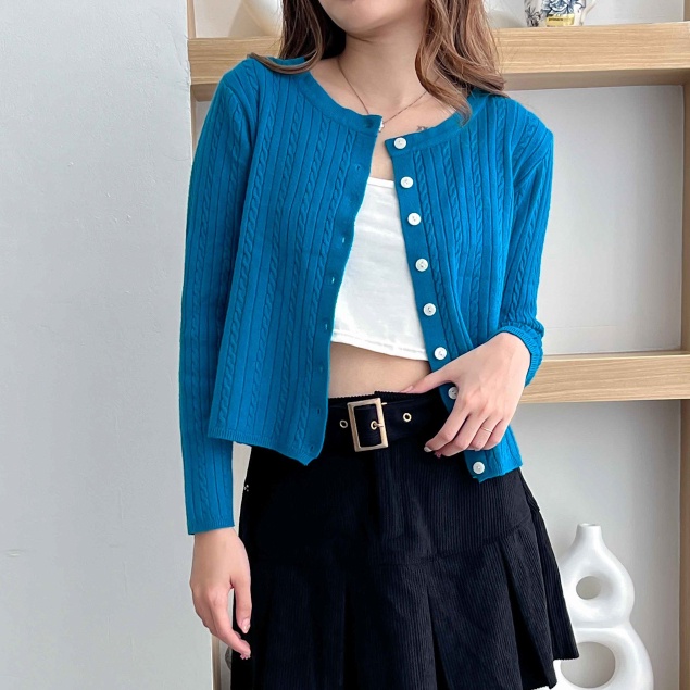 Livy Cardigan / Cardigan Wanita Set / Cardigan Rajut Premium / Atasan Wanita Lengan Panjang Knitwear