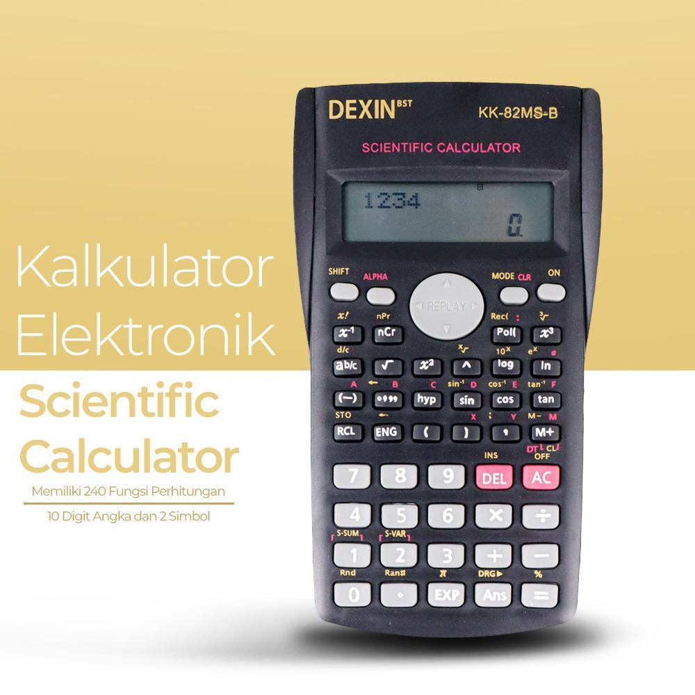 

Aksesoris Handphone Peralatan Perkantoran DEXIN Kalkulator Elektronik Scientific Calculator - KK-82MS-B - Black