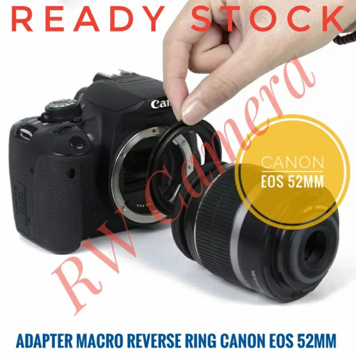 Adapter Macro Reverse Ring Canon EOS 52mm Riverse EF EFS 52 mm DSLR 6D 70D Converter LEns