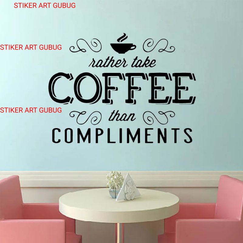 WALL CUTTING STICKER STIKER DINDING KACA KAMAR TIDUR ANAK CUSTOM WALLPAPER 3D MURAH KOPI CAFE 03