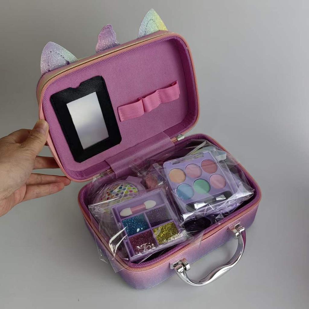 Tatajoy Mainan Make Up Bag Mermaid Alat Rias Anak Fungsi Real Children Pretend Play Glamous Beauty Bag Makeup Kit bag Anak Unicorn